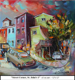 Street Corner, St. John's-1, Oil on Canvas